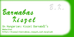 barnabas kiszel business card